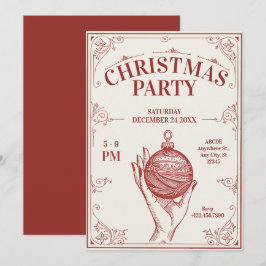 Klassische Weihnachtsfeste Einladung