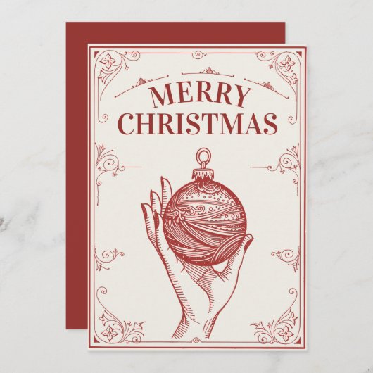 Klassische Weihnachtsfeste Feiertagskarte (Vorne/Hinten)