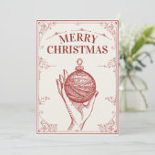 Klassische Weihnachtsfeste Feiertagskarte (Stehend Vorderseite)