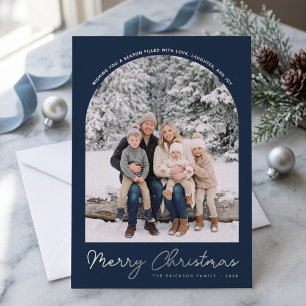 Klassische Weihnachtsfoto-Karte mit Bogenmotiv in  Folien Feiertagskarte