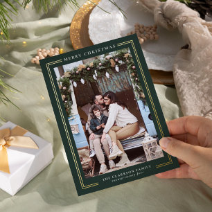 Klassische Weihnachtsfotokarte Folien Feiertagskarte