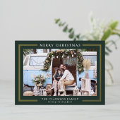 Klassische Weihnachtsfotokarte Folien Feiertagskarte (Stehend vorne)