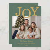 Klassische Weihnachtsfotokarte "Joy" Feiertagskarte (Vorne/Hinten)
