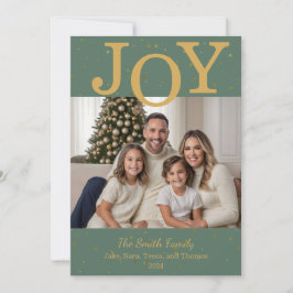 Klassische Weihnachtsfotokarte "Joy" Feiertagskarte