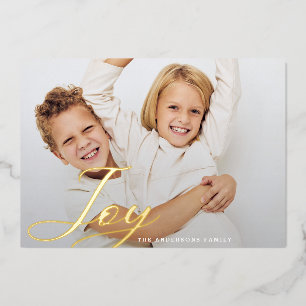 Klassische Weihnachtsfreude Handlettering Familien Folien Feiertagskarte