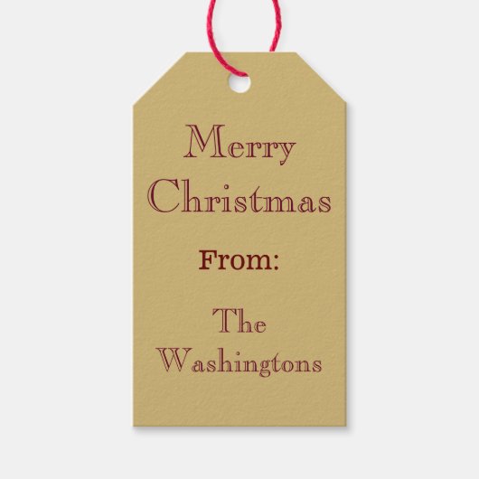 Klassische Weihnachtsgeschenke Geschenkanhänger (Vorderseite)