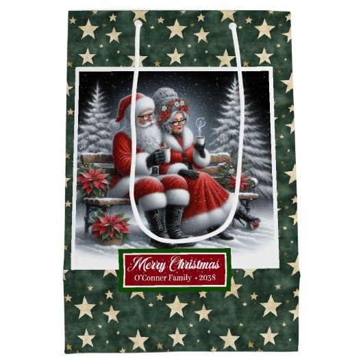 Klassische Weihnachtsgeschenktasche mit Coolster F Mittlere Geschenktüte (Rückseite)