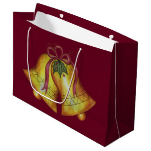 Klassische Weihnachtsglocken - Geschenktasche Große Geschenktüte