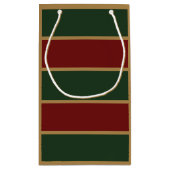 Klassische Weihnachtsgrün und Rot mit Goldschmiede Kleine Geschenktüte (Rückseite)