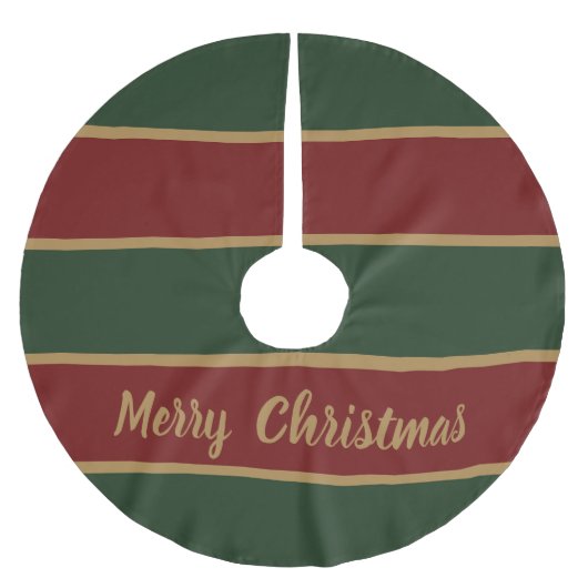 Klassische Weihnachtsgrün und Rot mit Goldschmiede Polyester Weihnachtsbaumdecke (Vorderseite)