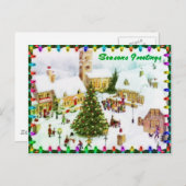 Klassische Weihnachtsgrüße Postkarten (Vorne/Hinten)