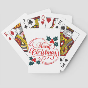 Klassische Weihnachtsgrüße Stechpalmen-Beeren-Feie Spielkarten
