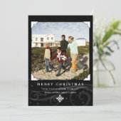 Klassische Weihnachtsgrüßkarte Schwarz-weiß Feiertagskarte (Stehend Vorderseite)