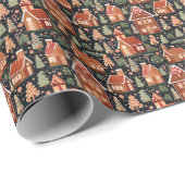Klassische Weihnachtshäuser - Festlich Geschenkpapier (Rolleneckpunkt)