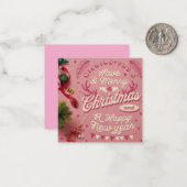 Klassische Weihnachtskarte, ein frohes Weihnachtsf Mitteilungskarte (Vorderseite/Rückseite Beispiel)