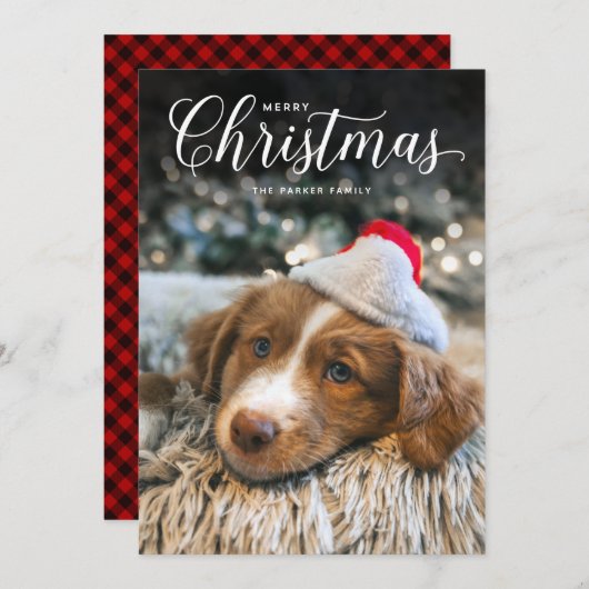 Klassische Weihnachtskarte Feiertagskarte (Vorne/Hinten)