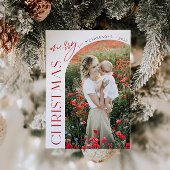 Klassische Weihnachtskarte mit Bogenfoto Einladung