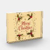 Klassische Weihnachtskarte mit Holly Design Fotoblock (Links)