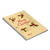 Klassische Weihnachtskarte mit Holly Design Notizblock (Rechte Seite)