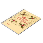 Klassische Weihnachtskarte mit Holly Design Notizblock (Linke Seite)