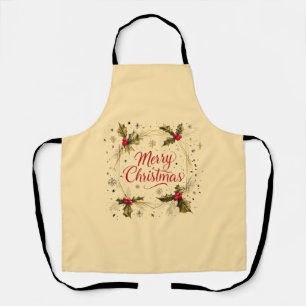 Klassische Weihnachtskarte mit Holly Design Schürze