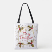 Klassische Weihnachtskarte mit Holly Design Tasche (Rückseite)