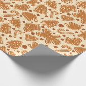 Klassische Weihnachtskekse Lebkuchen Nahtlos Geschenkpapier (Ecke)