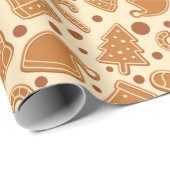 Klassische Weihnachtskekse Lebkuchen Nahtlos Geschenkpapier (Rolleneckpunkt)