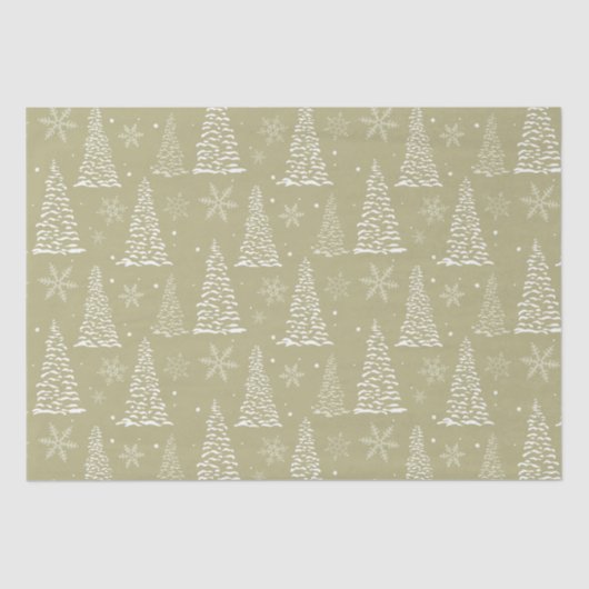 Klassische Weihnachtskiefern zum Grünbuch Seidenpapier (Vorderseite)