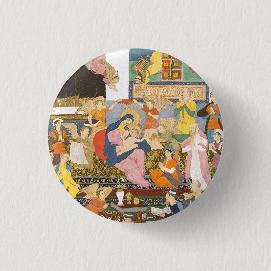 Klassische Weihnachtskrippe – Sacred Heritage Fine Button (Vorderseite)