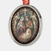 Klassische Weihnachtskrippen-Szene Metal-Ornament Ornament Aus Metall (Links)