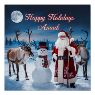 Klassische Weihnachtslandschaft mit Weihnachten, S Poster