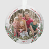 Klassische Weihnachtslieder-Pflanze Silver Frame F Ornament (Vorderseite)