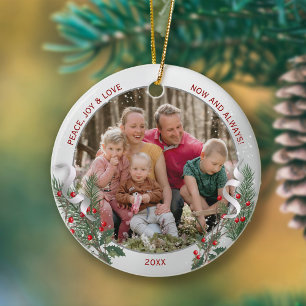 Klassische Weihnachtslieder-Pflanze Silver Frame F Ornament