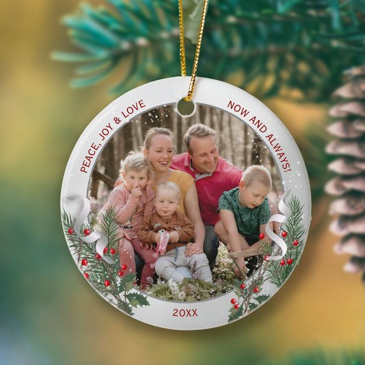 Klassische Weihnachtslieder-Pflanze Silver Frame F Ornament