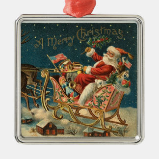 Klassische Weihnachtsmann-Verzierung Silbernes Ornament