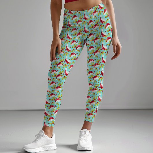 Klassische Weihnachtsmannmütze Holly Novelty Fun P Leggings