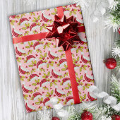 Klassische Weihnachtsmannmütze Holly Novelty Pink Geschenkpapier