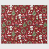 Klassische Weihnachtsmotive Weihnachtsmann Bells U Geschenkpapier (Flach)