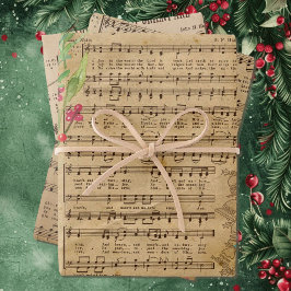 Klassische Weihnachtsmusik 3 Faltblätter Geschenkpapier Set