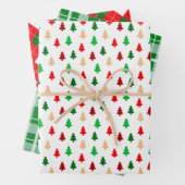 Klassische Weihnachtsmuster Rot und Grün Geschenkpapier Set (Beispiel)