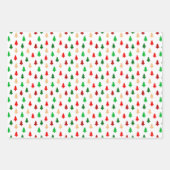 Klassische Weihnachtsmuster Rot und Grün Geschenkpapier Set (Vorderseite)