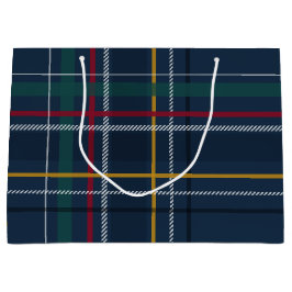 Klassische Weihnachtsnacht karierter Urlaub Große Geschenktüte