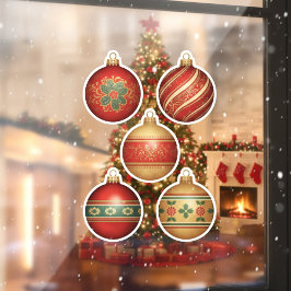 Klassische Weihnachtsornamente Fensterfolie Fensteraufkleber