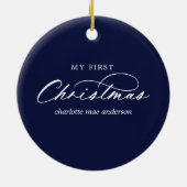 Klassische Weihnachtsrahmen Babys 1. Weihnachten Keramik Ornament (Hinten)