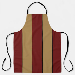 Klassische Weihnachtsrot-goldene Streifen-Schürze Schürze