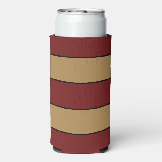 Klassische Weihnachtsrot und goldene Streifen Selters Dosenkühler (Seltzer Rückseite)