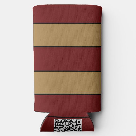 Klassische Weihnachtsrot und goldene Streifen Selters Dosenkühler (Rückseite)