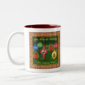Klassische Weihnachtsschmuck Familienweihnachtsfes Zweifarbige Tasse (Links)