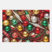 Klassische Weihnachtsschmuck Geschenkpapier Set (Vorderseite 3)